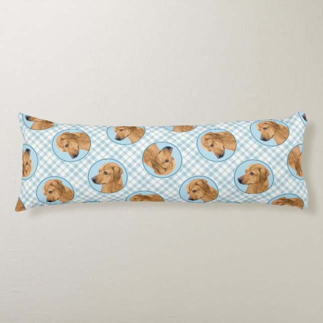 Rhodesian Ridgeback Malerei Red Wheaten Dog Art Seitenschläferkissen (Vorderseite)