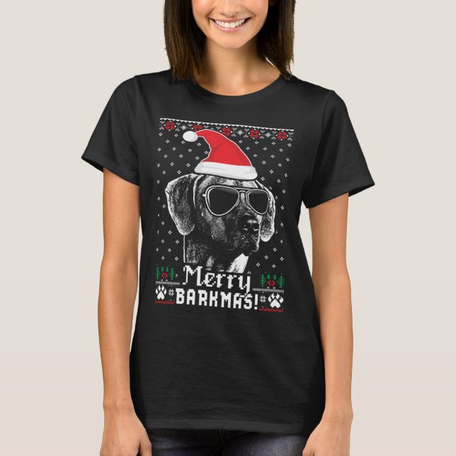 Rhodesian Ridgeback Merry Barkmas Christmas T-Shirt (Vorderseite)