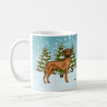 Rhodesian Ridgeback mit Namen Snowy Winterwald