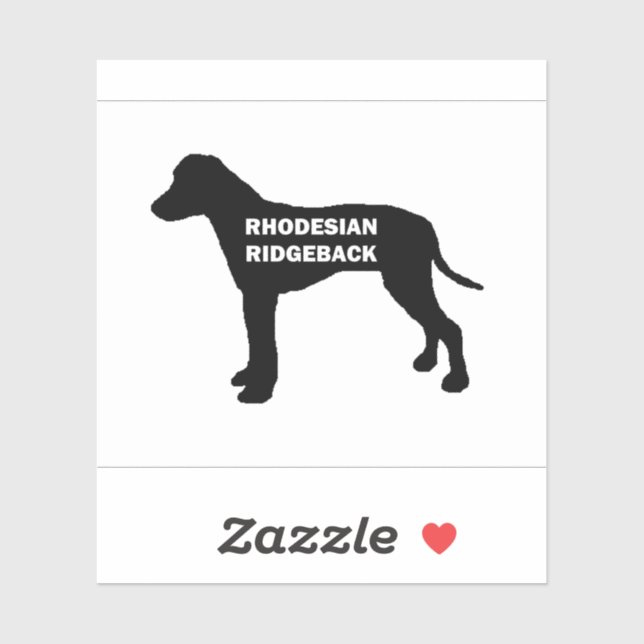 Rhodesian ridgeback Name Silhouette Aufkleber (Blatt)