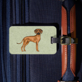 Rhodesian Ridgeback Niedlich Brown Lion Dog Green Gepäckanhänger