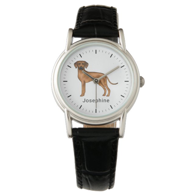 Rhodesian Ridgeback Niedlich Brown Lion Dog mit Na Armbanduhr (Vorderseite)