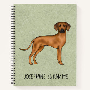 Rhodesian Ridgeback Niedlicher brauner Hund mit Te Notizbuch