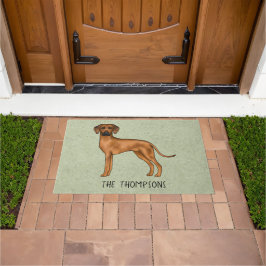 Rhodesian Ridgeback Niedlicher brauner Löwenhund m Fußmatte