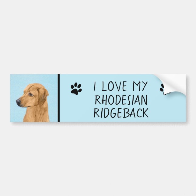 Rhodesian Ridgeback Painting - Original Dog Art Autoaufkleber (Vorne)