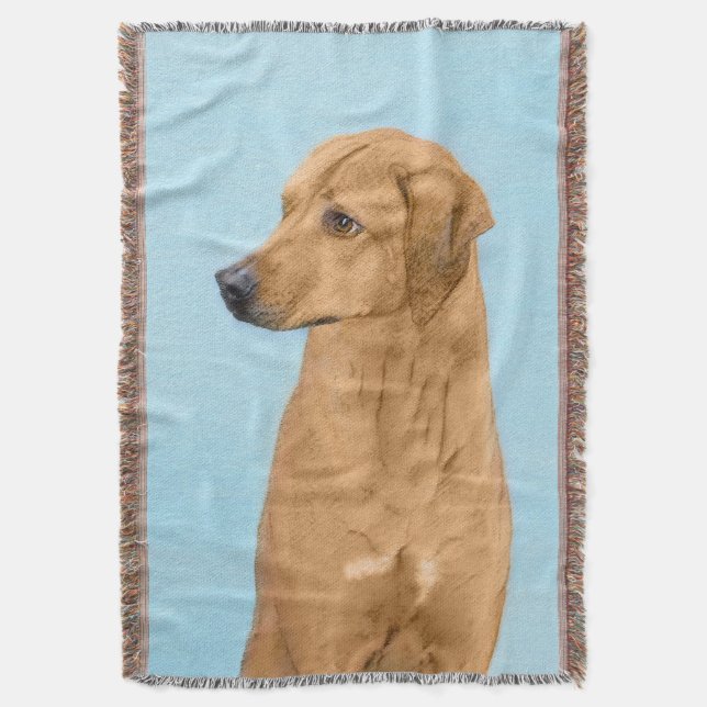 Rhodesian Ridgeback Painting - Original Dog Art Decke (Vorderseite Vertikal)