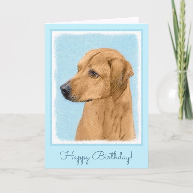 Rhodesian Ridgeback Painting - Original Dog Art Karte (Vorderseite)