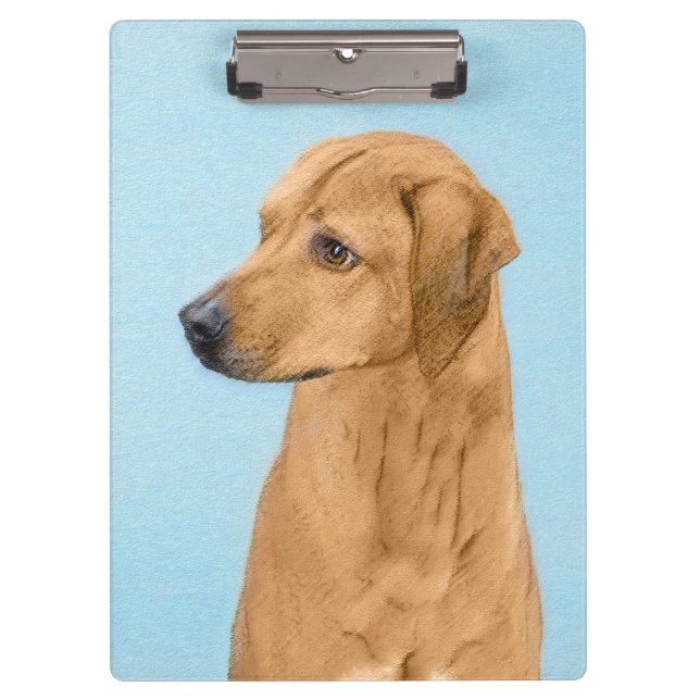 Rhodesian Ridgeback Painting - Original Dog Art Klemmbrett (Vorderseite)