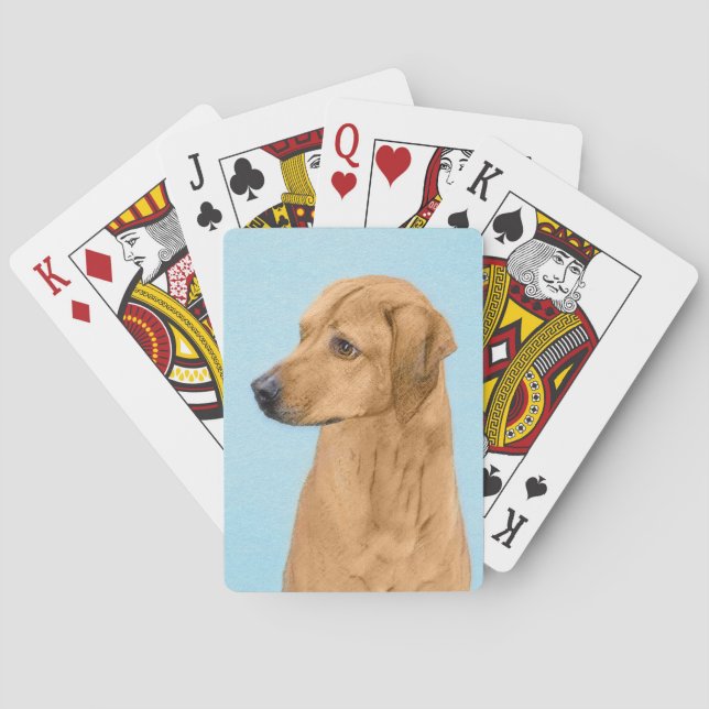 Rhodesian Ridgeback Painting - Original Dog Art Spielkarten (Rückseite)