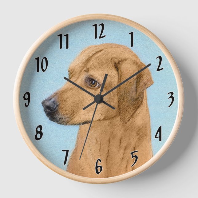 Rhodesian Ridgeback Painting - Original Dog Art Uhr (Vorderseite)