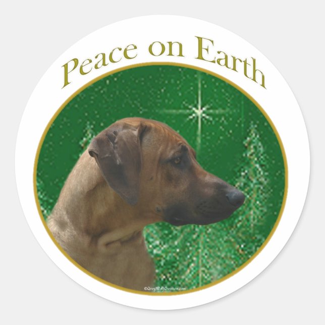 Rhodesian Ridgeback Peace Runder Aufkleber (Vorderseite)