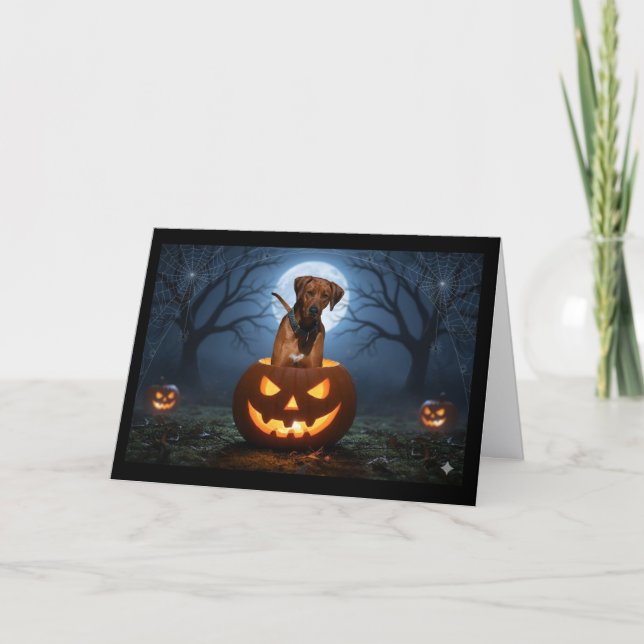 Rhodesian Ridgeback Pumpkin Pals – Halloween Greet Karte (Vorderseite)