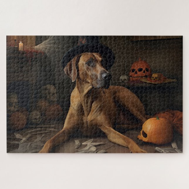 Rhodesian Ridgeback Pumpkins Halloween Beängstigen (Horizontal)
