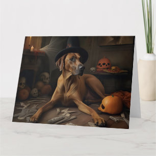Rhodesian Ridgeback Pumpkins Halloween Beängstigen Karte