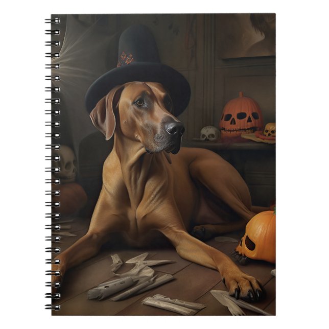 Rhodesian Ridgeback Pumpkins Halloween Beängstigen Notizblock (Vorderseite)