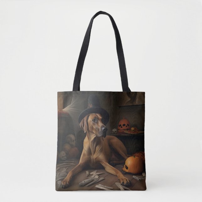 Rhodesian Ridgeback Pumpkins Halloween Beängstigen Tasche (Vorderseite)