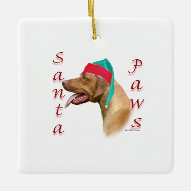 Rhodesian Ridgeback Santa Paws Keramikornament (Vorderseite)
