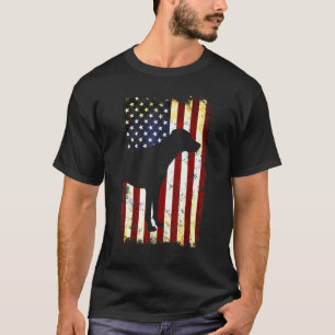 Rhodesian Ridgeback Silhouette American Flag 4. T-Shirt