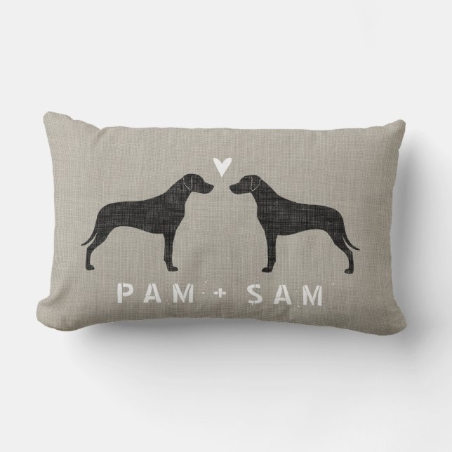 Rhodesian Ridgeback Silhouette-Liebe - Lendenkissen (Vorderseite)