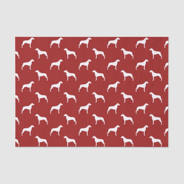 Rhodesian Ridgeback Silhouette-Muster-Rot Seidenpapier (Vorderseite)