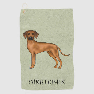 Rhodesian Ridgeback Süßer Brauner Hund Mit Namen G Golfhandtuch