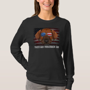 Rhodesian Ridgeback Vater American Dog Us Flag 4. T-Shirt