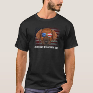 Rhodesian Ridgeback Vater American Dog Us Flag 4.  T-Shirt