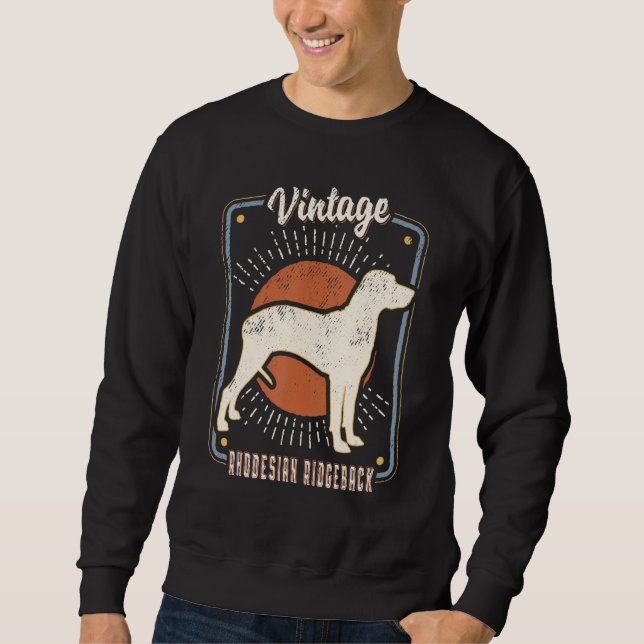 Rhodesian Ridgeback Vintage Retro Classic Dog Love Sweatshirt (Vorderseite)