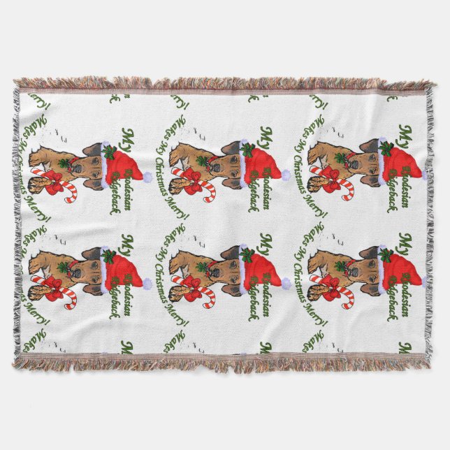 Rhodesian Ridgeback Weihnachten Decke (Vorderseite)