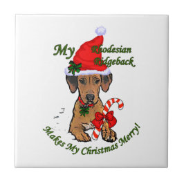 Rhodesian Ridgeback Weihnachten Fliese