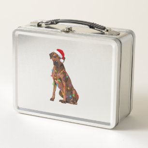 Rhodesian Ridgeback Weihnachtsbeleuchtung Xmas Hun Metall Brotdose