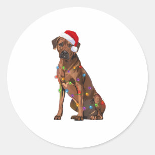 Rhodesian Ridgeback Weihnachtsbeleuchtung Xmas Hun Runder Aufkleber