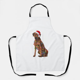 Rhodesian Ridgeback Weihnachtsbeleuchtung Xmas Hun Schürze