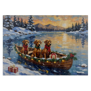 Rhodesian Ridgeback Weihnachtsboot Urlaub Schneidebrett