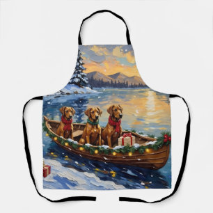 Rhodesian Ridgeback Weihnachtsboot Urlaub Schürze