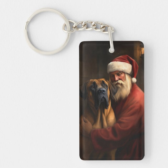 Rhodesian Ridgeback Weihnachtsfeiertag Schlüsselanhänger (Vorderseite)