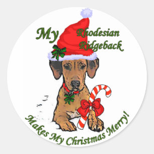 Rhodesian Ridgeback Weihnachtsgeschenke Runder Aufkleber