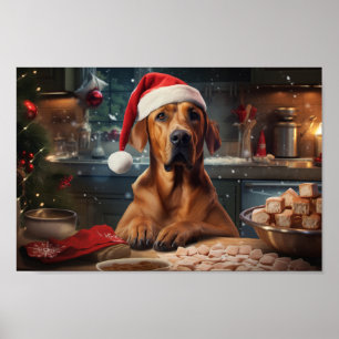 Rhodesian Ridgeback Weihnachtskekse Urlaub Poster