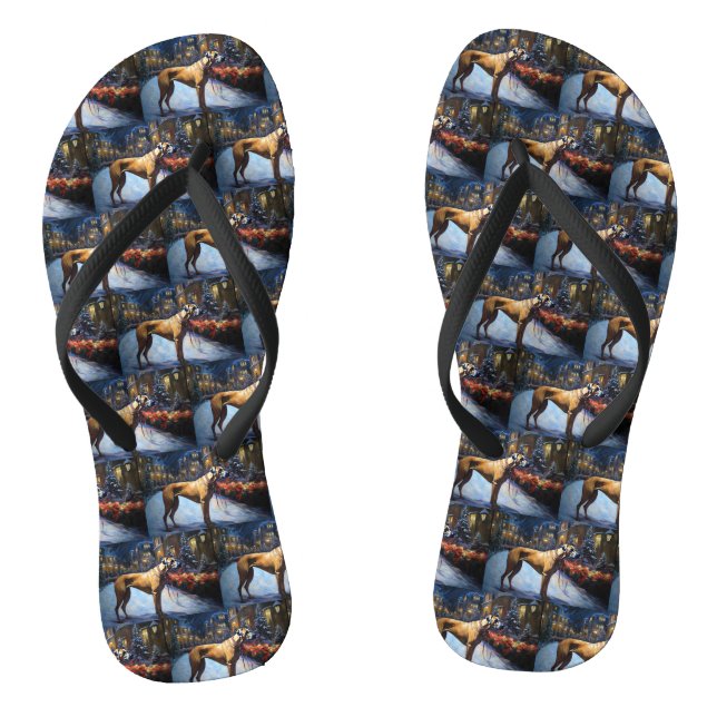 Rhodesian Ridgeback Weihnachtssaison Flip Flops (Fußbett)