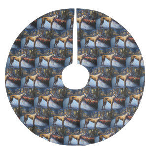 Rhodesian Ridgeback Weihnachtssaison Polyester Weihnachtsbaumdecke