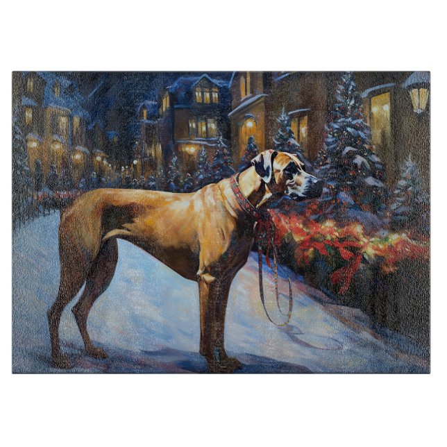 Rhodesian Ridgeback Weihnachtssaison Schneidebrett (Vorderseite)