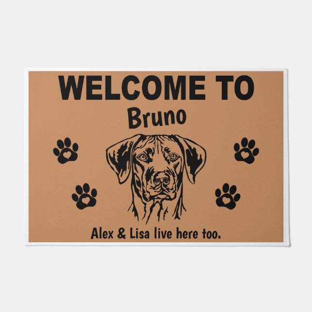 Rhodesian Ridgeback Welcome Personalized Custom  Fußmatte (Vorderseite)
