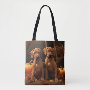 Rhodesian Ridgeback Welpe Herbstfreude Kürbis Tasche