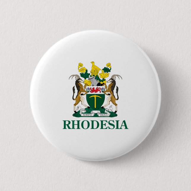 Rhodesien Wappen Simbabwe Lustig Südafrika  Button (Vorderseite)
