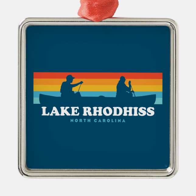 Rhodhiss North Carolina Canoe Ornament Aus Metall (Vorne)