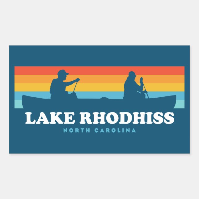 Rhodhiss North Carolina Canoe Rechteckiger Aufkleber (Vorderseite)