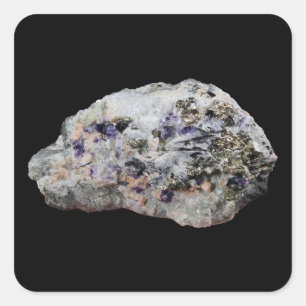 Rhodochrosit Pyrit Fluorit Turmalin Kristall Quadratischer Aufkleber