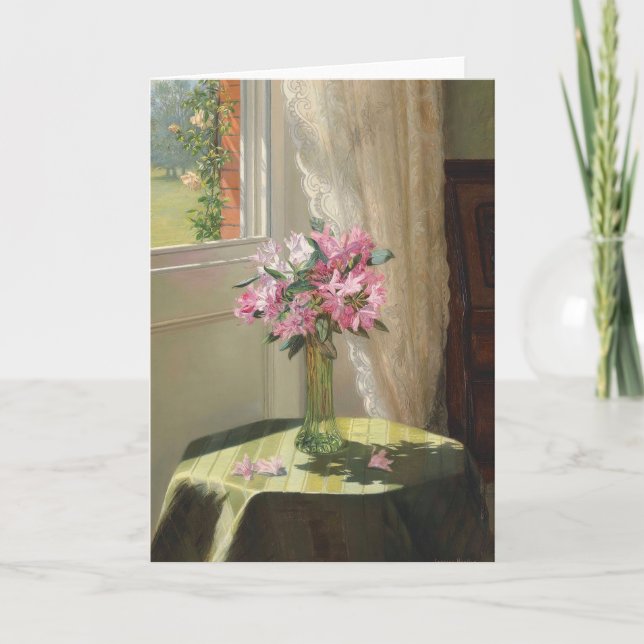 Rhododendren durch ein Fenster | Jessica Hayllar Karte (Vorderseite)