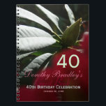 Rhododendron 40th Birthday Party Custom Guest Book Notizblock<br><div class="desc">Customizable 40th Birthday Guest Book with rhododendron blossom. You can easily change text color,  font,  size and position by clicking the customize button.</div>