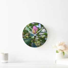 Rhododendron-Blütenknospe Runde Wanduhr